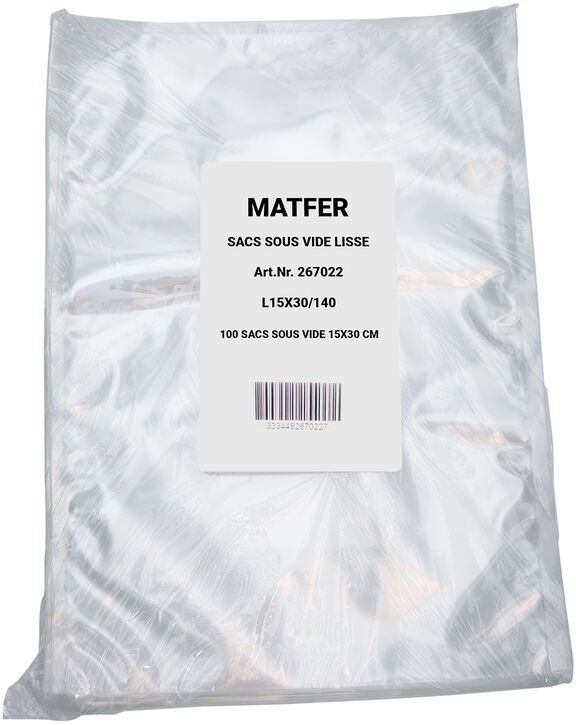 Sacs sous-vide gaufrés de 250 x 300 mm pour machine sous vide à aspiration  extérieure (100 sacs)